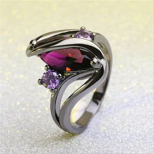 Luxury Vintage Purple Zircon Ring