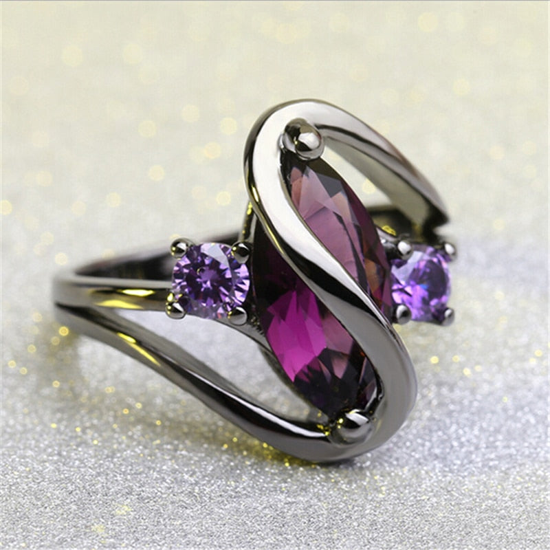 Luxury Vintage Purple Zircon Ring