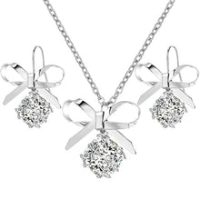 Load image into Gallery viewer, Bow Tie Necklace &amp; Earrings