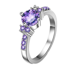 Purple Amethyst Solitaire Ring