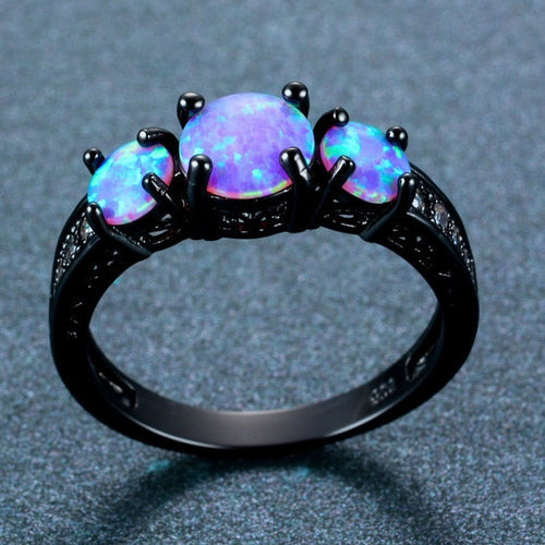 Rainbow Fire Opal Ring