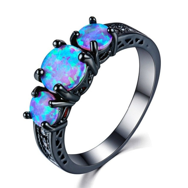 Rainbow Fire Opal Ring